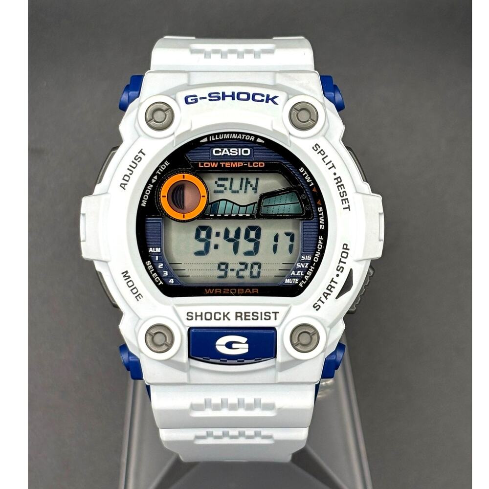 Casio G-Shock G-7900A-7 White Blue Tide Moon Digital Men’s Watch 200M